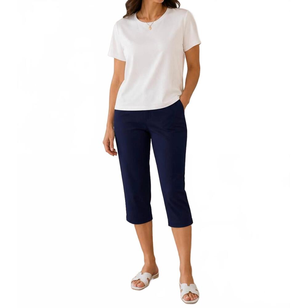 NEW INSIGHT stretch knit tee in white